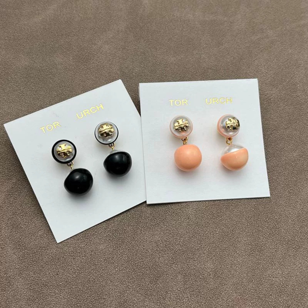 Tory Burch Enamel Glaze Mixed Size Pearl Earrings